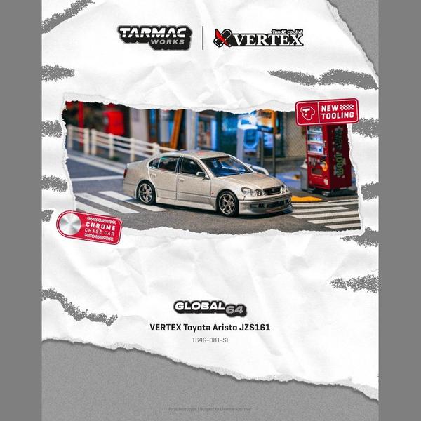 Pictrue of a VERTEX Toyota Aristo JZS161 1/64 Diecast Car by Tarmac Works T64G-081-SL