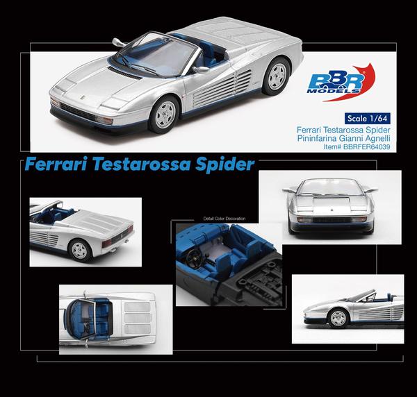 Pictrue of a Ferrari Testarossa Spider Pininfarina Gianni Agnelli 1/64 Diecast Car by BBR BBRFER64_039