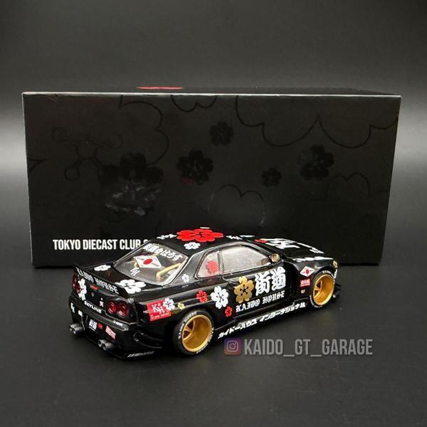 The Rear of the Nissan Skyline GT-R (R34) 1/64 Diecast Car by Kaido House