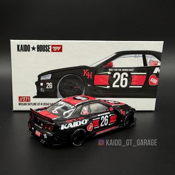 The Rear of the Nissan Skyline GT-R (R34) Kaido Works 1/64 Diecast Car by Kaido House
