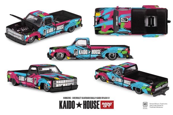 Pictrue of a Chevrolet Silverado Dually Kaido Splash 1/64 Diecast Car by Kaido House KHMG_285
