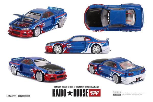 Pictrue of a Nissan Skyline GT-R (R34) 1/64 Diecast Car by Kaido House KHMG_294