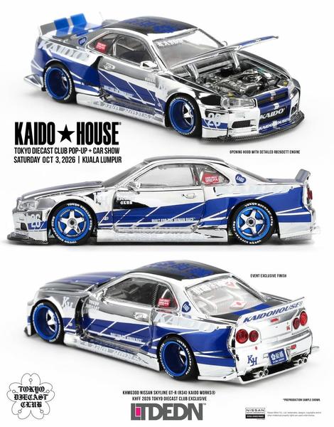 Pictrue of a Nissan Skyline GT-R (R34) 1/64 Diecast Car by Kaido House KHMG_300