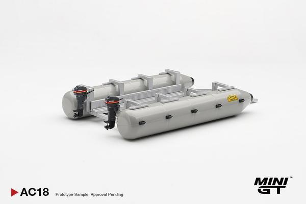 The Rear of the Pontoon Raft 1/64 Diecast Car by Mini GT