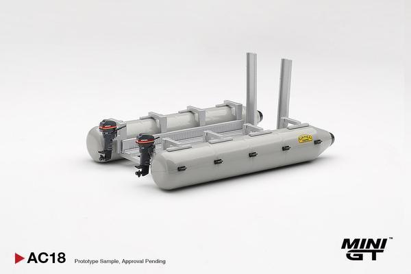 The Right-Rear of the Pontoon Raft 1/64 Diecast Car by Mini GT