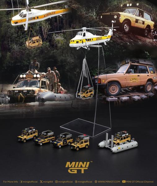 The Set of the Sikorsky S58T Helicopter 1/64 Diecast Car by Mini GT