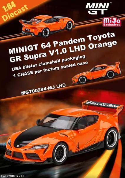 The Auto of the Toyota GR Supra Pandem V1.0 1/64 Diecast Car by Mini GT