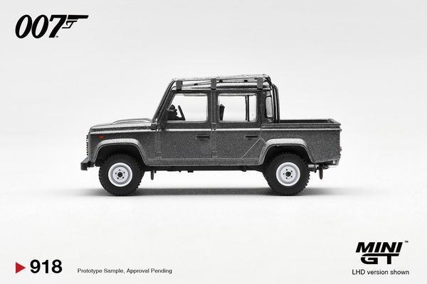 The Left-Side of the Land Rover Defender 110 Crew Cab 1/64 Diecast Car by Mini GT