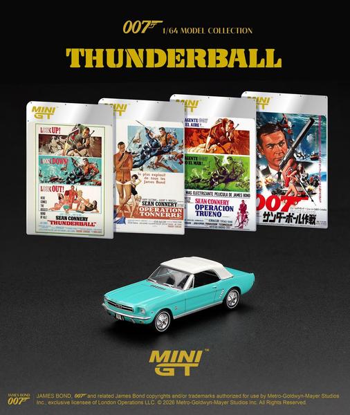 The Image-4 of the Ford Mustang Convertible 1/64 Diecast Car by Mini GT