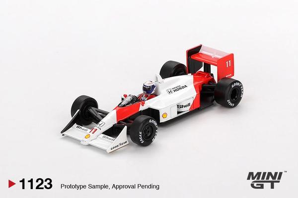 Picture of a McLaren MP4/4 by diecast car manufacturer Mini GT