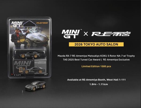 Pictrue of a Mazda RX-7 RE-Amemiya Matsukiyo KOKU 3 Rotor NA-7 1/64 Diecast Car by Mini GT MGT_01154