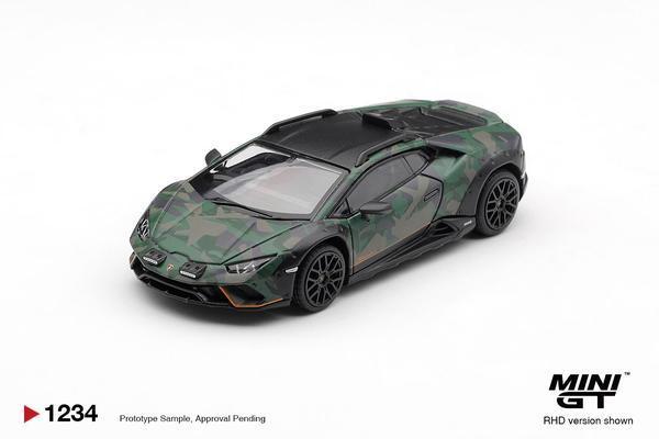 Picture of a Lamborghini Huracan Sterrato by diecast car manufacturer Mini GT