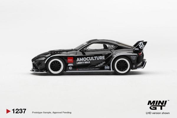 The Left-Side of the Toyota GR Supra LB Works 1/64 Diecast Car by Mini GT