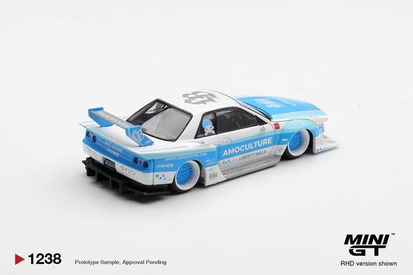 The Rear of the Nissan GT-R32 LB-Kaido Works 1/64 Diecast Car by Mini GT
