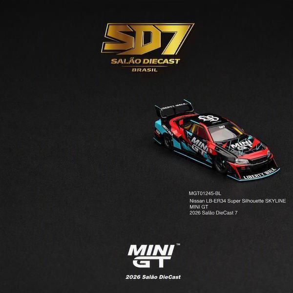 Pictrue of a Nissan Skyline GT-R (R34) LB-ER34 Super Silhouette 1/64 Diecast Car by Mini GT MGT_01245