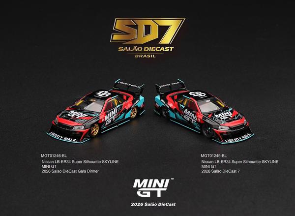 The Image-2 of the Nissan Skyline GT-R (R34) LB-ER34 Super Silhouette 1/64 Diecast Car by Mini GT