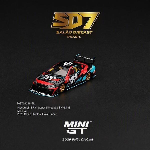 Pictrue of a Nissan Skyline GT-R (R34) LB-ER34 Super Silhouette 1/64 Diecast Car by Mini GT MGT_01246