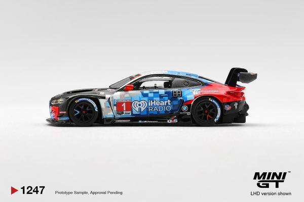 The Left-Side of the BMW M4 GT3 EVO 1/64 Diecast Car by Mini GT