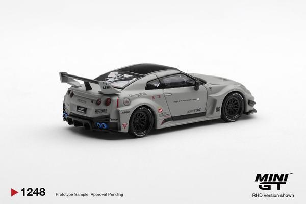 The Rear of the LB-Silhouette Works GT Nissan 35GT-RR Ver 1 1/64 Diecast Car by Mini GT