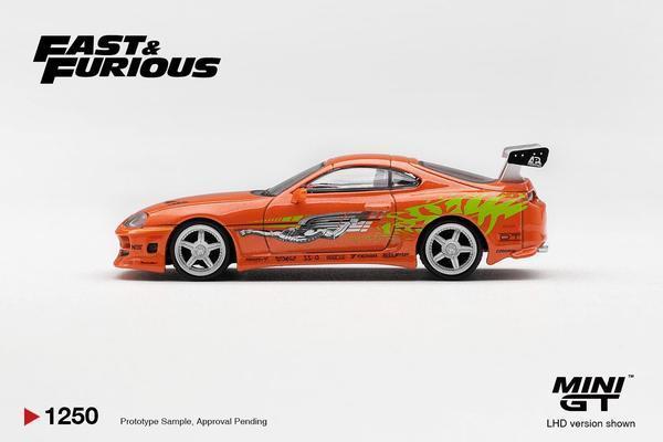 The Left-Side of the Toyota Supra BOMEX 1/64 Diecast Car by Mini GT