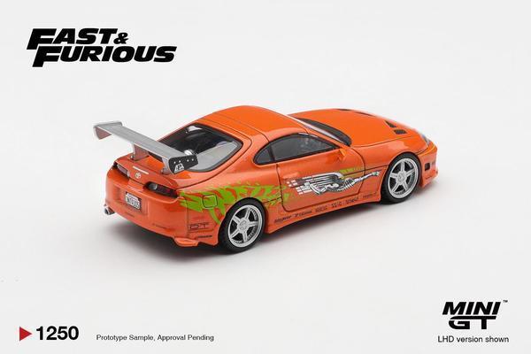 The Rear of the Toyota Supra BOMEX 1/64 Diecast Car by Mini GT