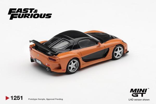 The Rear of the Mazda RX-7 VeilSide Fortune 1/64 Diecast Car by Mini GT