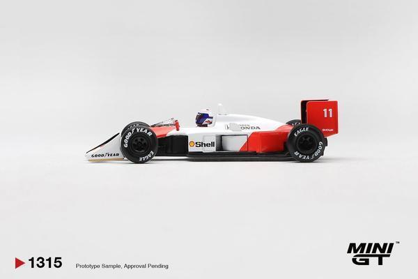 The Left-Side of the McLaren MP4/4 1/64 Diecast Car by Mini GT
