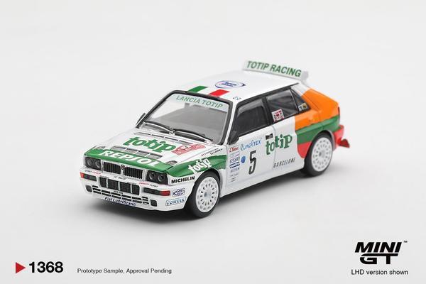 Pictrue of a Lancia Delta HF Integrale Evoluzione 1/64 Diecast Car by Mini GT MGT_01368