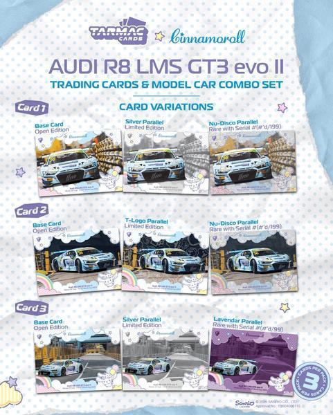 The Set of the Audi R8 LMS GT3 Evo II 1/64 Diecast Car by Tarmac Works