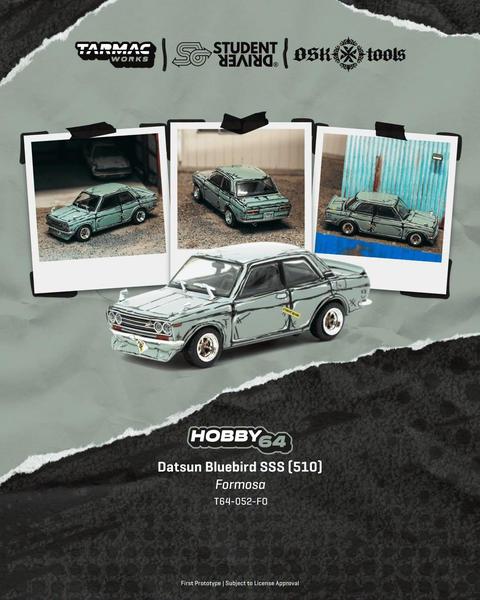 Pictrue of a Datsun 510 1/64 Diecast Car by Tarmac Works T64-052-FO