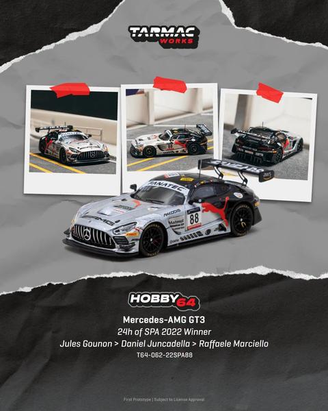 Pictrue of a Mercedes-AMG GT3 Evo 2020 1/64 Diecast Car by Tarmac Works T64-062-22SPA88