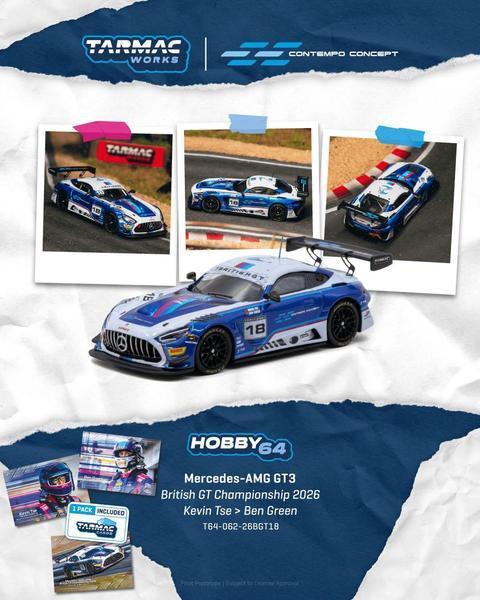 Pictrue of a Mercedes-AMG GT3 Evo 2020 1/64 Diecast Car by Tarmac Works T64-062-26BGT18