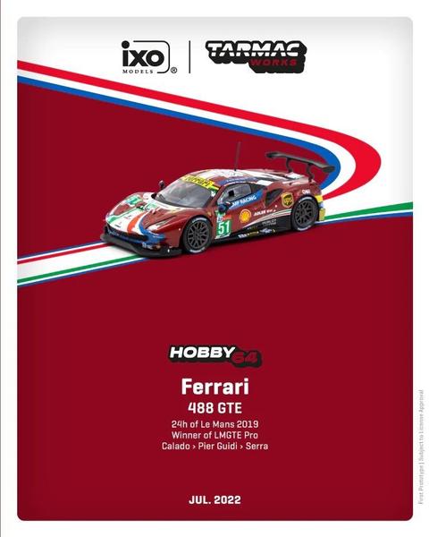 Picture of a Ferrari 488 GTE - ixo by diecast car manufacturer Tarmac Works