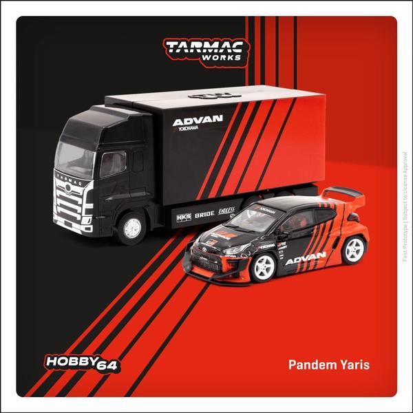 Pictrue of a Pandem Toyota GR Yaris 1/64 Diecast Car by Tarmac Works T64-080-ADV