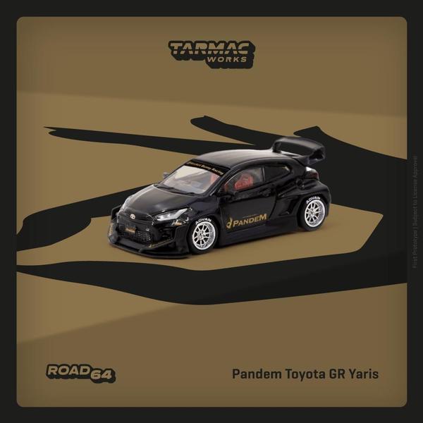 Pictrue of a Pandem Toyota GR Yaris 1/64 Diecast Car by Tarmac Works T64-080-BK
