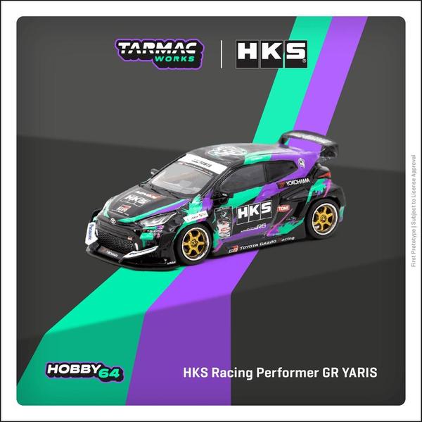 Pictrue of a Pandem Toyota GR Yaris 1/64 Diecast Car by Tarmac Works T64-080-HKS