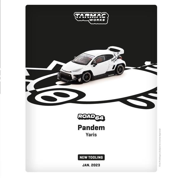 Pictrue of a Pandem Toyota GR Yaris 1/64 Diecast Car by Tarmac Works T64-080-WH