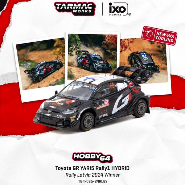 Pictrue of a Toyota GR Yaris Rally1 Hybrid 1/64 Diecast Car by Tarmac Works T64-085-24RL69