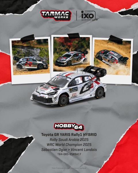 Pictrue of a Toyota GR Yaris Rally1 Hybrid 1/64 Diecast Car by Tarmac Works T64-085-25RSA17