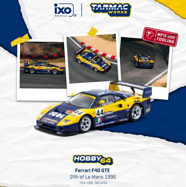 Pictrue of a Ferrari F40 GTE - ixo 1/64 Diecast Car by Tarmac Works T64-088-96LM44