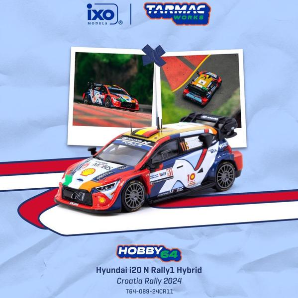 Pictrue of a Hyundai i20 N Rally1 Hybrid 1/64 Diecast Car by Tarmac Works T64-089-24CR11