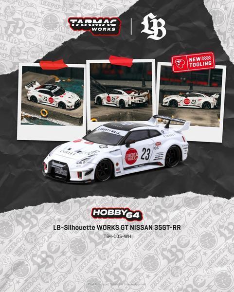 Pictrue of a LB-Silhouette Works GT Nissan 35GT-RR 1/64 Diecast Car by Tarmac Works T64-105-WH