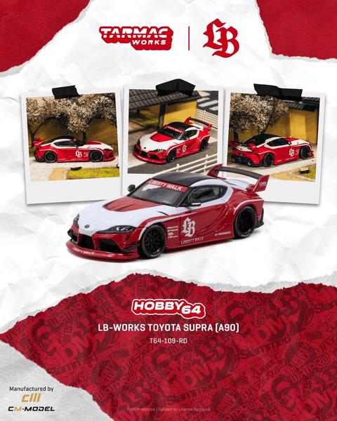 Pictrue of a LB-Works Toyota Supra (A90) - CM Model 1/64 Diecast Car by Tarmac Works T64-109-RD