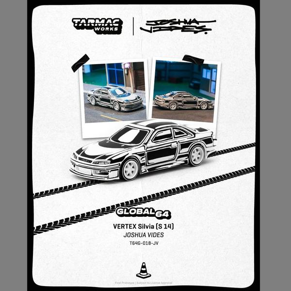 Pictrue of a Vertex Nissan Silvia S14 1/64 Diecast Car by Tarmac Works T64G-018-JV