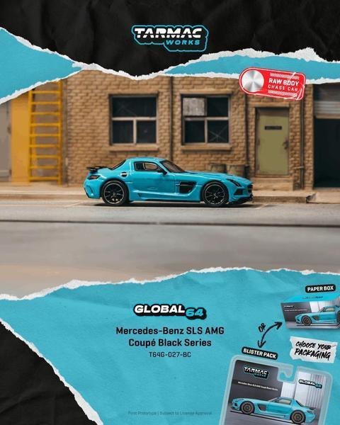 Pictrue of a Mercedes-Benz SLS AMG Coupe Black Series 1/64 Diecast Car by Tarmac Works T64G-027-BC