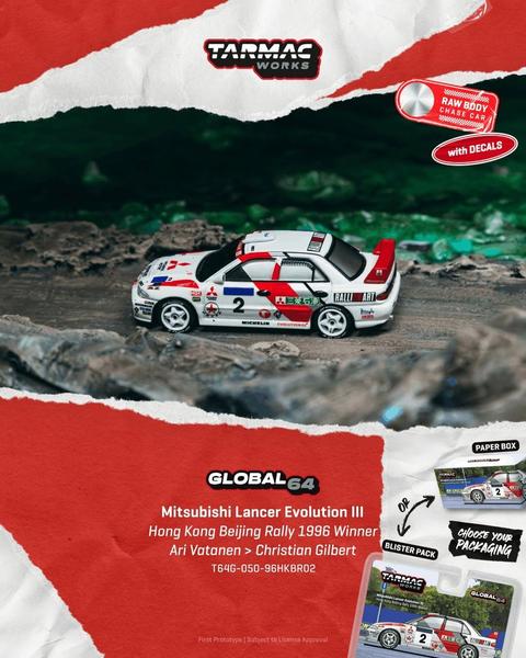 Pictrue of a Mitsubishi Lancer Evolution III - RS 1/64 Diecast Car by Tarmac Works T64G-050-96HKBR02