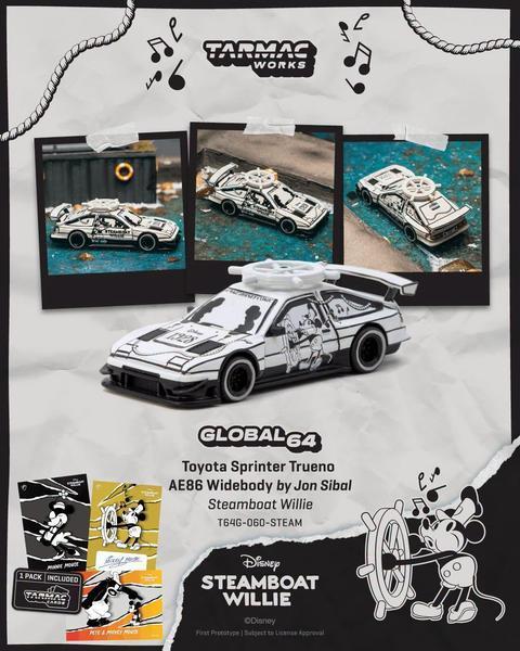 Pictrue of a Toyota Sprinter Trueno AE86 Widebody 1/64 Diecast Car by Tarmac Works T64G-060-STEAM