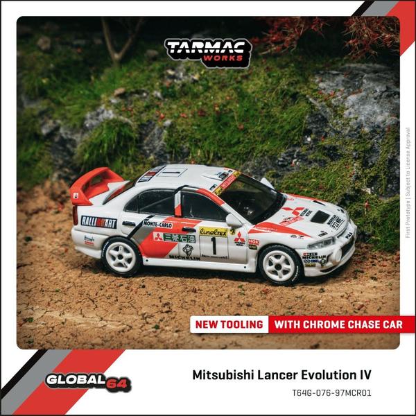 Picture of a Mitsubishi Lancer Evolution IV by diecast car manufacturer Tarmac Works
