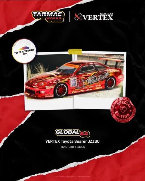 Pictrue of a VERTEX Toyota Soarer JZZ30 1/64 Diecast Car by Tarmac Works T64G-080-TE3006