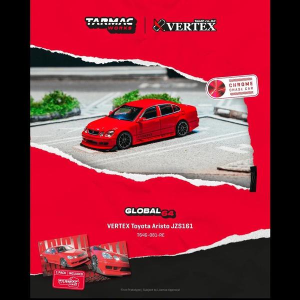 Pictrue of a VERTEX Toyota Aristo JZS161 1/64 Diecast Car by Tarmac Works T64G-081-RE